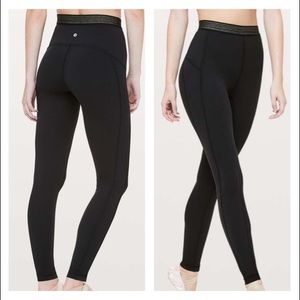 Principal Dancer Lululemon Legging Black W/ Gold Band